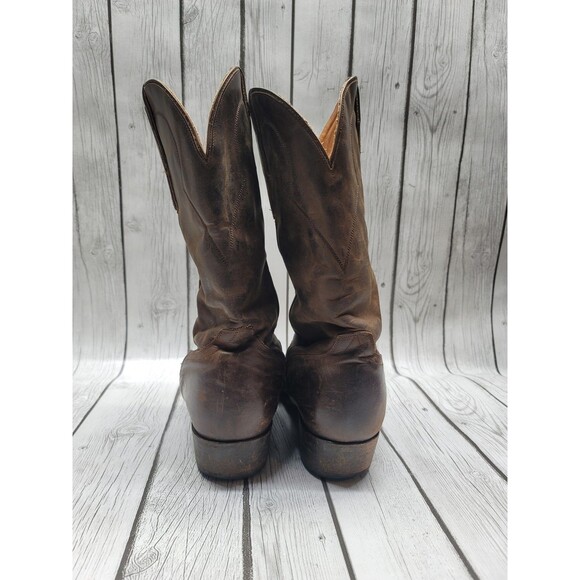 El Dorado Men’s 12 D Cowboy Roper Boots Distressed Brown Leather ED2224 Read main image 10